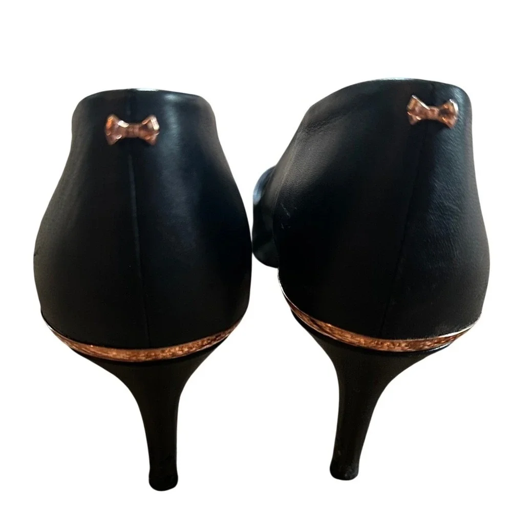 Ted Baker London Black‎ Leather Pointed Toe Pumps Womens 37.5